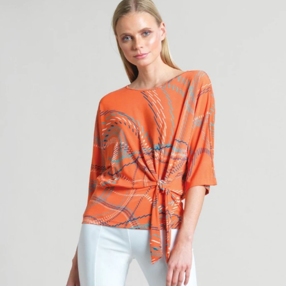 Clara Sunwoo Side Tie Top in Coral